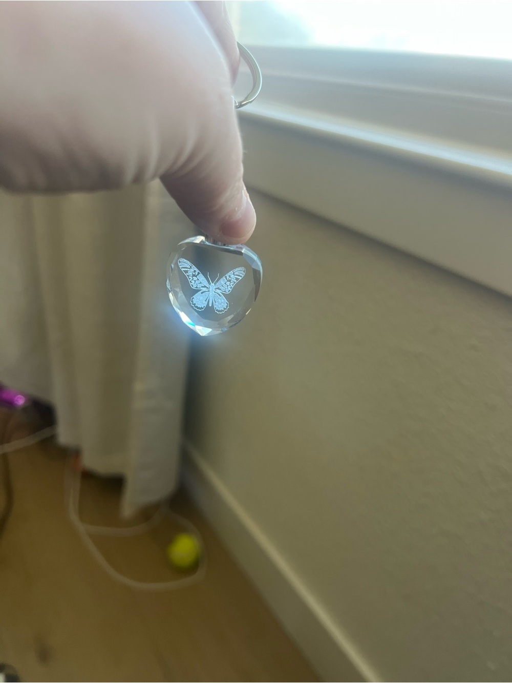 LED Light-Up Crystal Butterfly Keychain – Engraved – Untested - Picture 3 of 6
